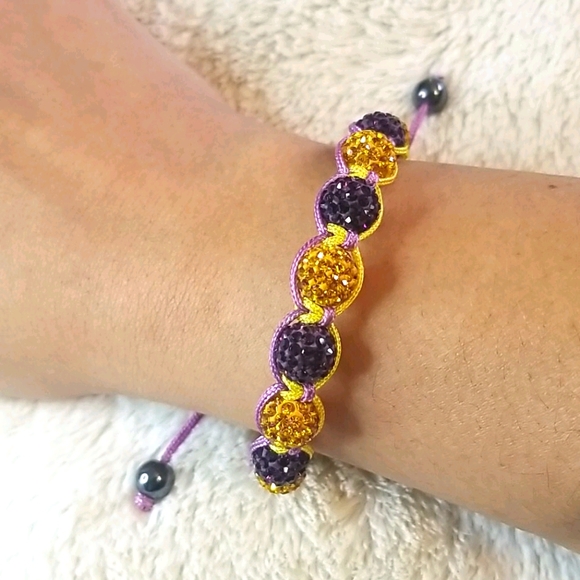 Yellow and Purple Crystal Bracelet - Picture 1 of 4